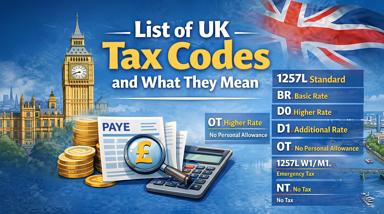 List of Tax Codes and What They Mean