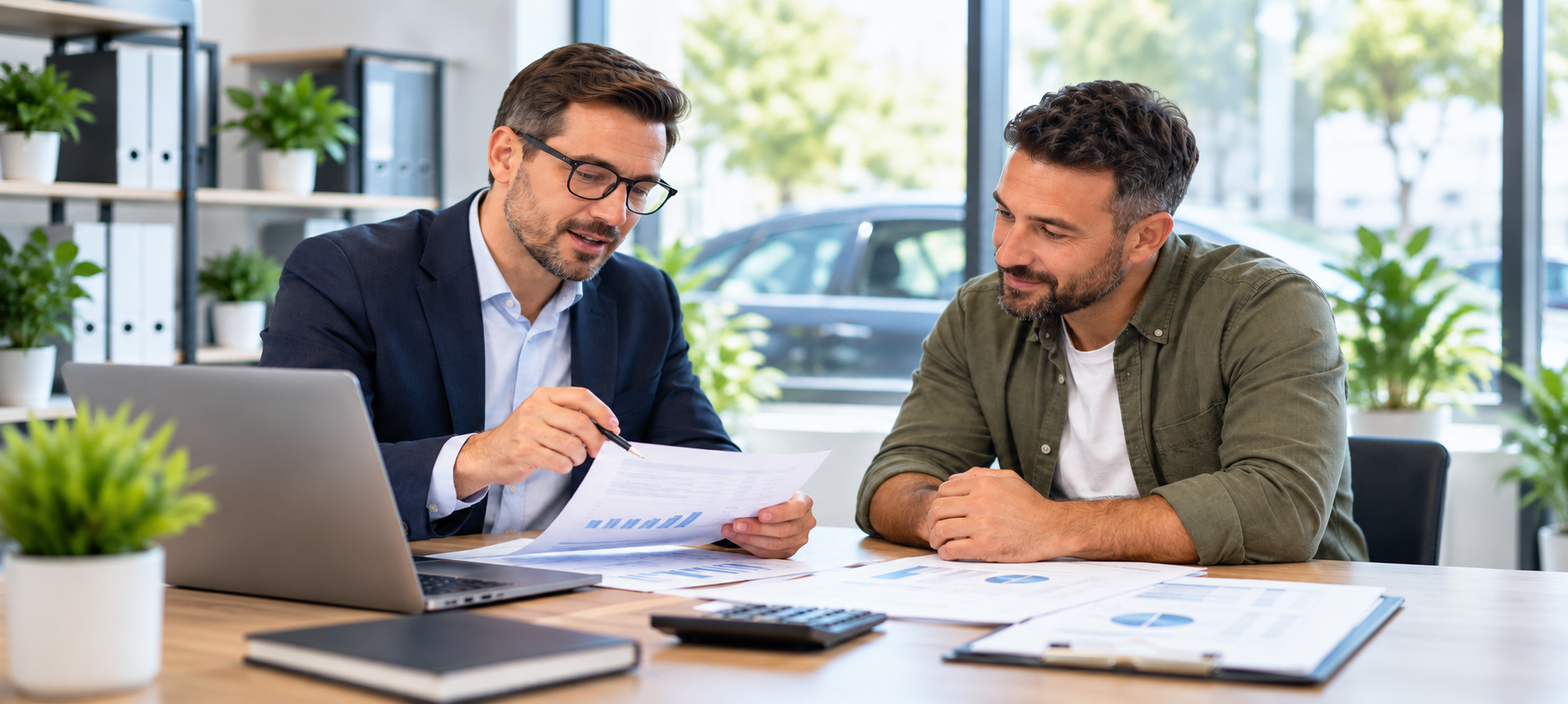 Uber Driver VAT Assessment | Adam Accountancy Accountant reviewing VAT registration and financial records with a private-hire driver